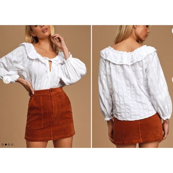 NWT Free People White Cotton Lily of the Valley Blouse Size XS 1989 - Picture 2 of 9